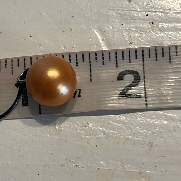 1.5” round gold colored peacock shell pearl like dangle drop fishhook earrings - Picture 10 of 10